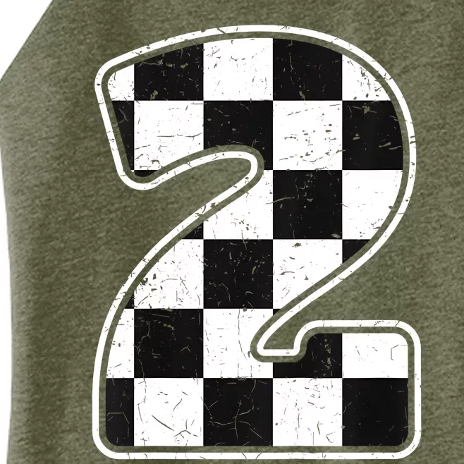 Birthday Boy 2 Two Race Car 2nd Birthday Racing Car Flag Women’s Perfect Tri Rocker Tank