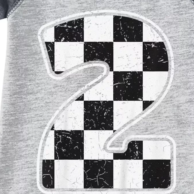 Birthday Boy 2 Two Race Car 2nd Birthday Racing Car Flag Infant Baby Jersey Bodysuit