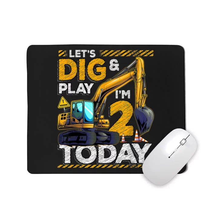 Birthday Boy 2 Construction 2nd Birthday Excavator Birthday Mousepad