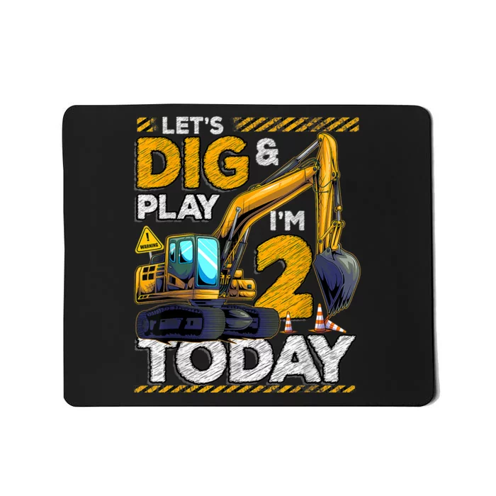 Birthday Boy 2 Construction 2nd Birthday Excavator Birthday Mousepad