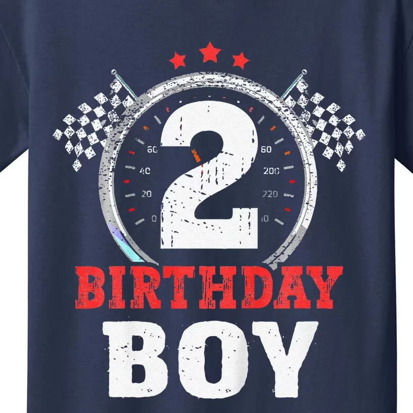 Birthday Boy 2 Two Race Car 2nd Birthday Racing Car Driver Kids T-Shirt