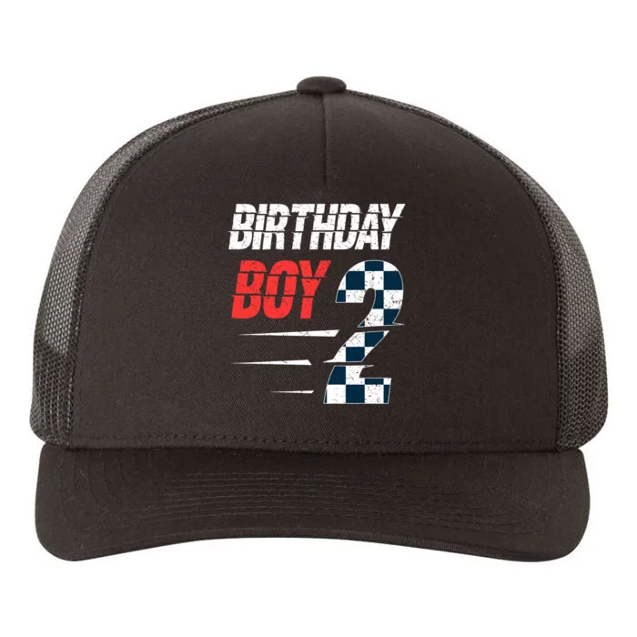 Birthday Boy 2 Two Race Car 2nd Birthday Racing Car Driver Yupoong Adult 5-Panel Trucker Hat