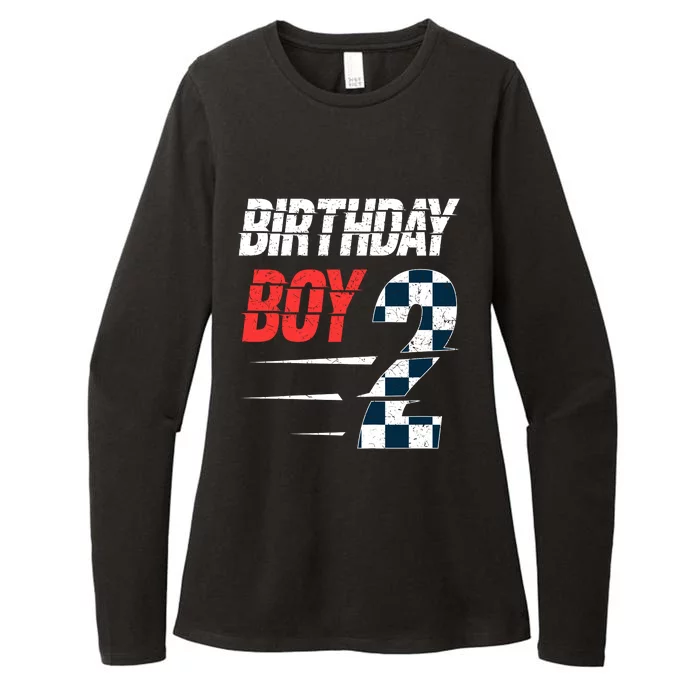 Birthday Boy 2 Two Race Car 2nd Birthday Racing Car Driver Womens CVC Long Sleeve Shirt