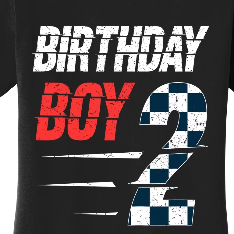 Birthday Boy 2 Two Race Car 2nd Birthday Racing Car Driver Women's T-Shirt