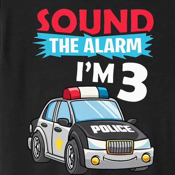 Birthday Boy 3 Years Old Police Car Policeman Cop ChromaSoft Performance T-Shirt