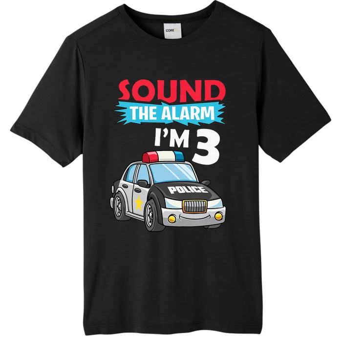 Birthday Boy 3 Years Old Police Car Policeman Cop ChromaSoft Performance T-Shirt