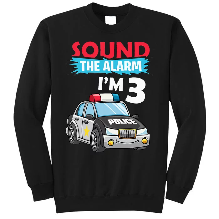 Birthday Boy 3 Years Old Police Car Policeman Cop Tall Sweatshirt