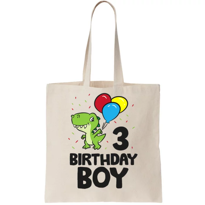 Birthday Boy 3rd Birthday Dinosaur Tote Bag