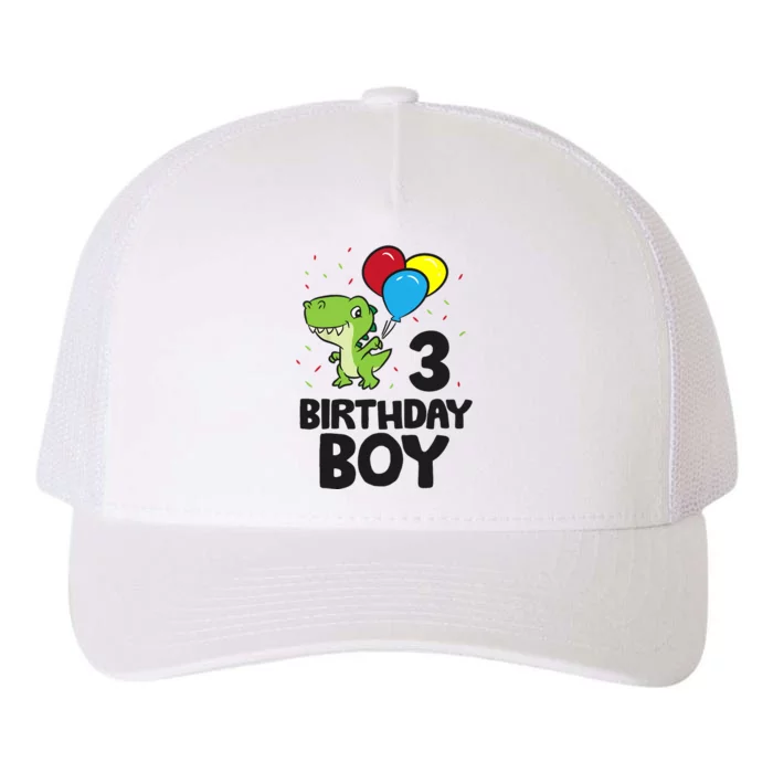 Birthday Boy 3rd Birthday Dinosaur Yupoong Adult 5-Panel Trucker Hat