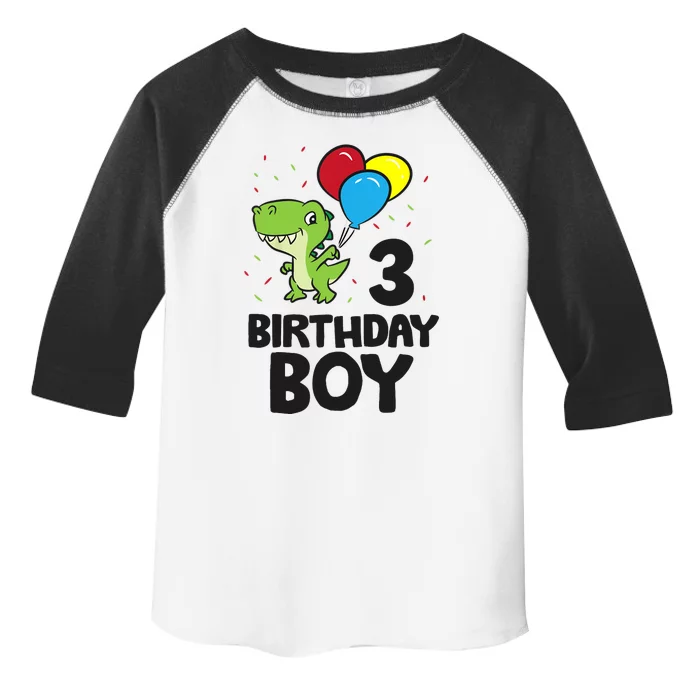 Birthday Boy 3rd Birthday Dinosaur Toddler Fine Jersey T-Shirt