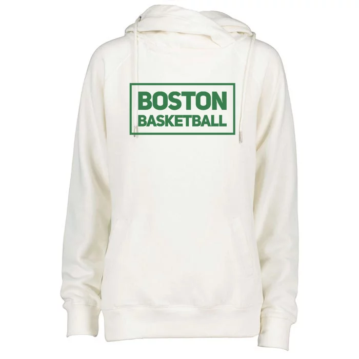 Boston Basketball Womens Funnel Neck Pullover Hood