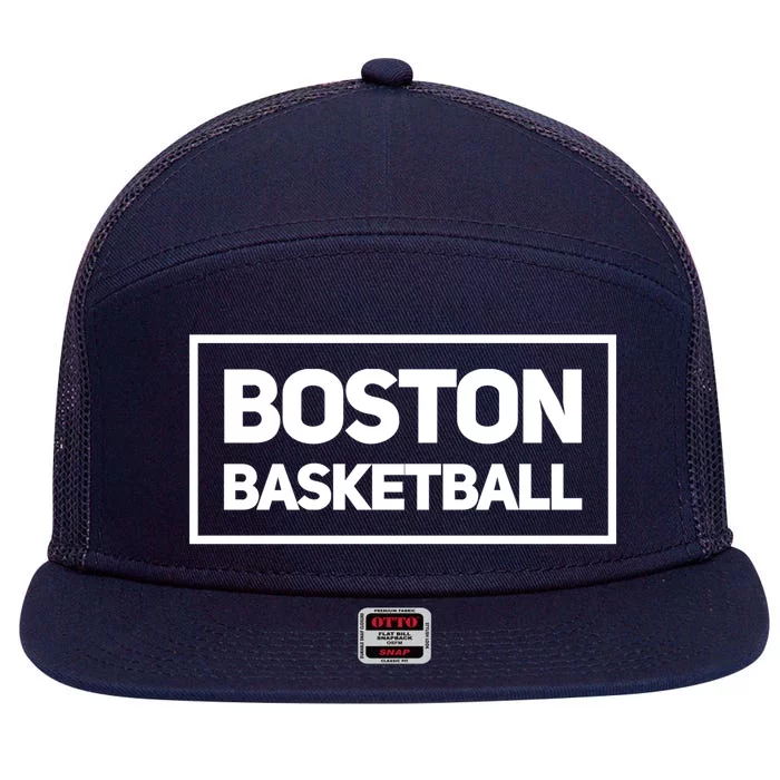 Boston Basketball 7 Panel Mesh Trucker Snapback Hat