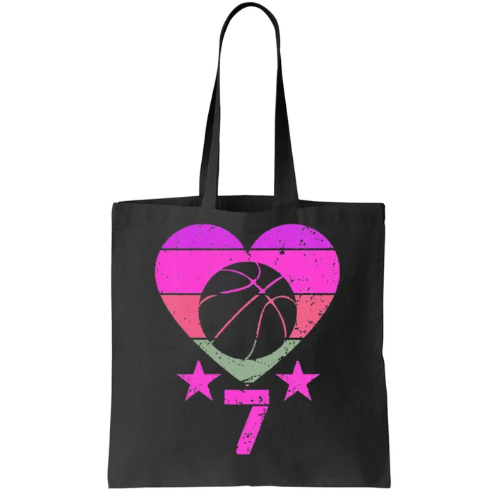 Basketball Birthday 7 Year Old Seventh 7th Birthday Tote Bag