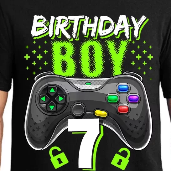 Birthday Boy 7 Video Game Controller Gamer 7th Birthday Gift TShirt Pajama Set