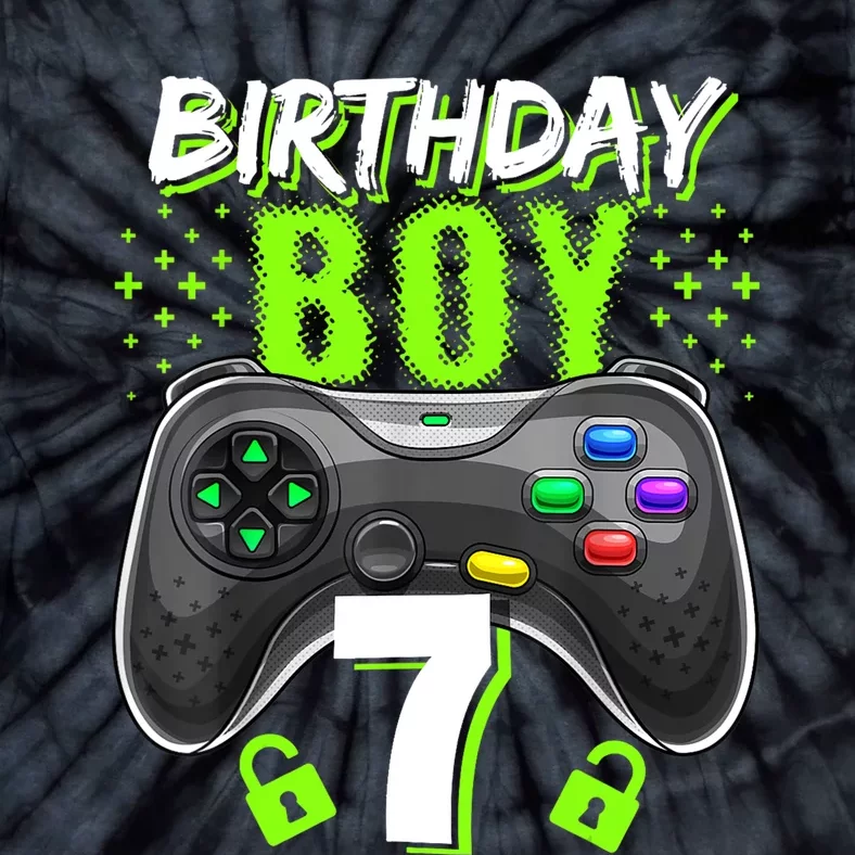 Birthday Boy 7 Video Game Controller Gamer 7th Birthday Gift TShirt Tie-Dye T-Shirt