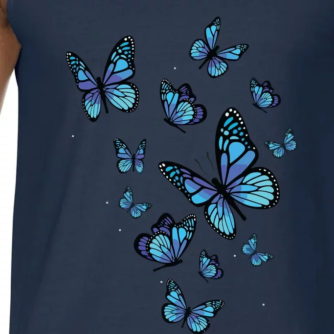 Blue Butterfly Art Garden Beautiful Butterflies Comfort Colors® Tank Top