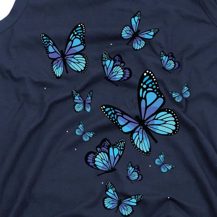 Blue Butterfly Art Garden Beautiful Butterflies Tank Top