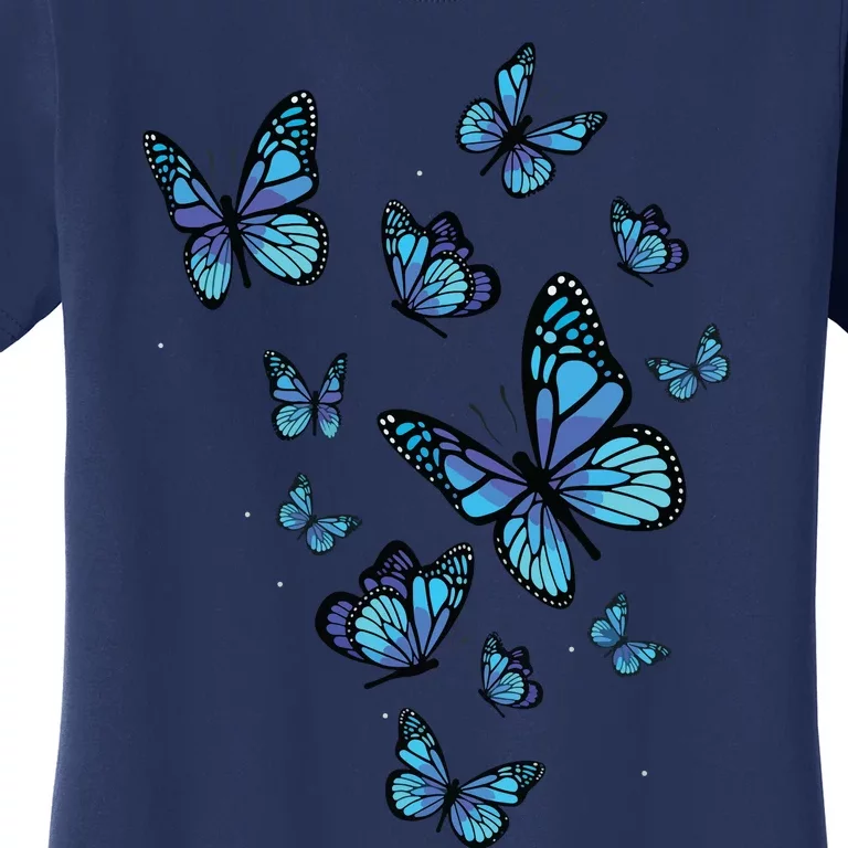 Blue Butterfly Art Garden Beautiful Butterflies Women's T-Shirt