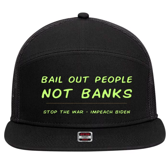 Bank Bailout Anti Biden Peace 7 Panel Mesh Trucker Snapback Hat