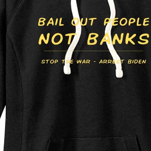 Bank Bailout Anti Biden Peace Women's Fleece Hoodie