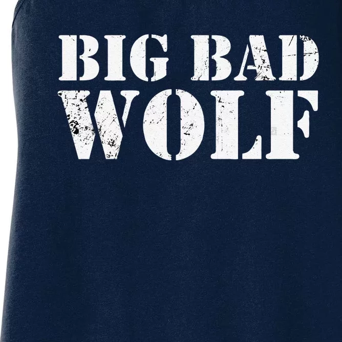 Big Bad And Wolf Funny Wolves Werewolf Cool Dog Gift Women's Racerback Tank