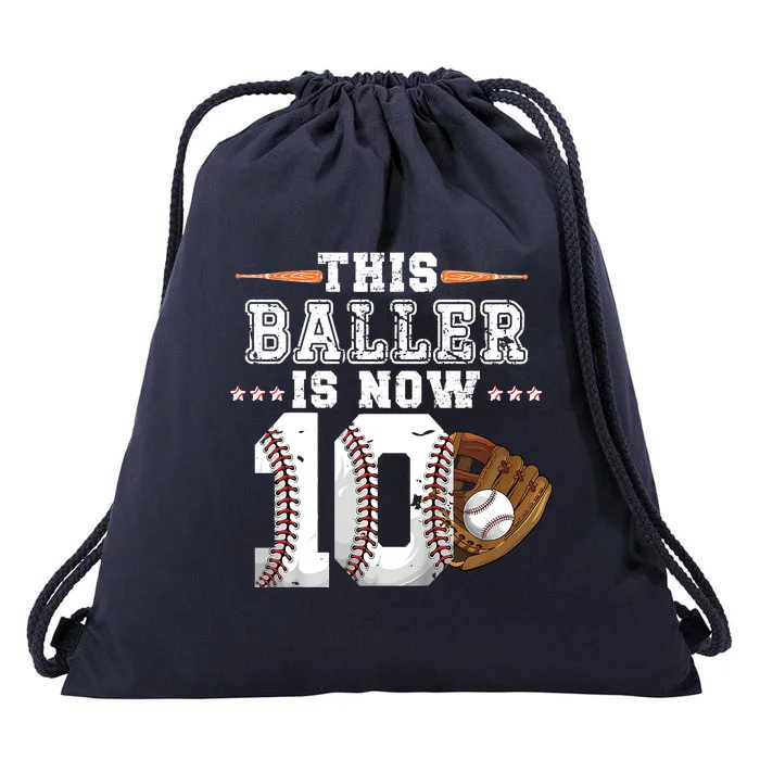 Baseball Birthday Age 10 Sports Themed Birthday Drawstring Bag