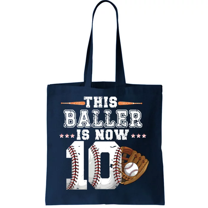 Baseball Birthday Age 10 Sports Themed Birthday Tote Bag