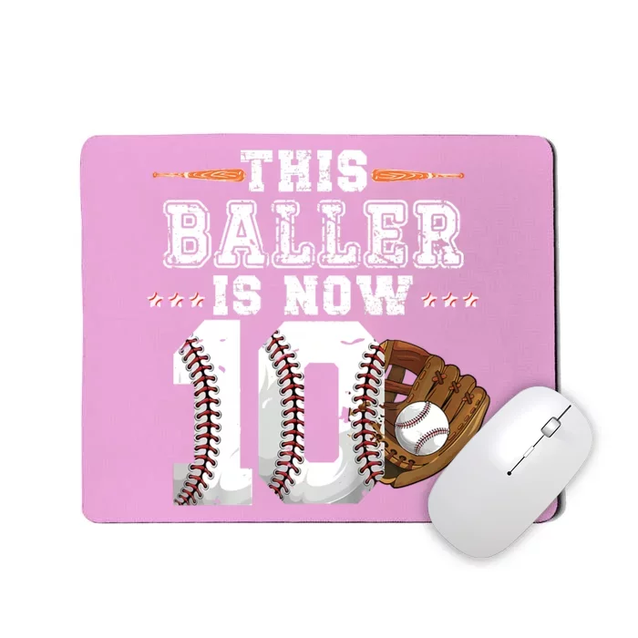 Baseball Birthday Age 10 Sports Themed Birthday Mousepad