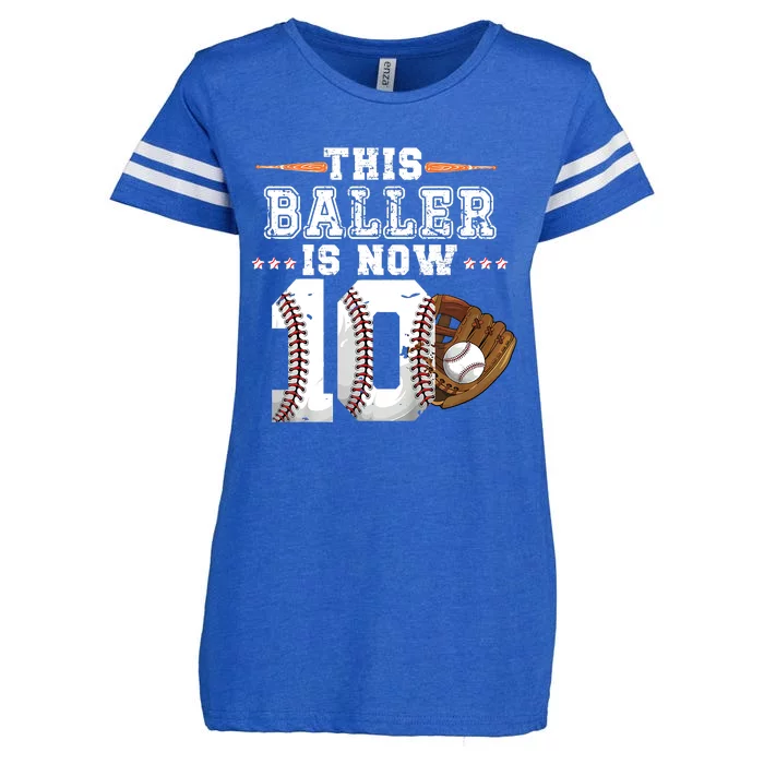 Baseball Birthday Age 10 Sports Themed Birthday Enza Ladies Jersey Football T-Shirt