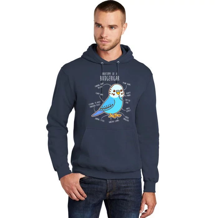 Blue Budgie Anatomy Tall Hoodie