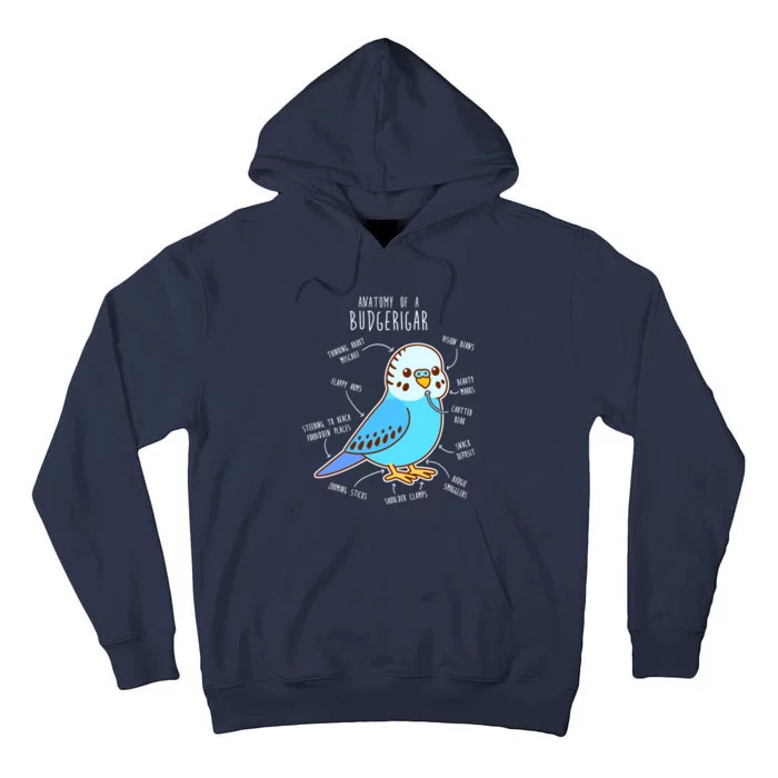 Blue Budgie Anatomy Tall Hoodie