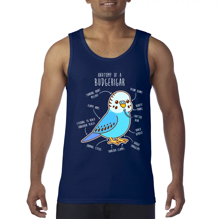 Blue Budgie Anatomy Tank Top