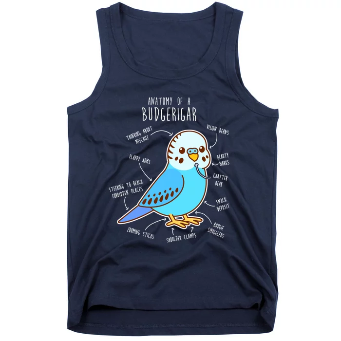 Blue Budgie Anatomy Tank Top