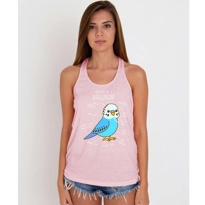 Blue Budgie Anatomy Women's Knotted Racerback Tank