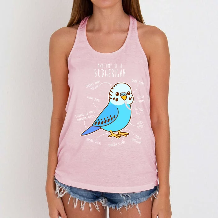 Blue Budgie Anatomy Women's Knotted Racerback Tank