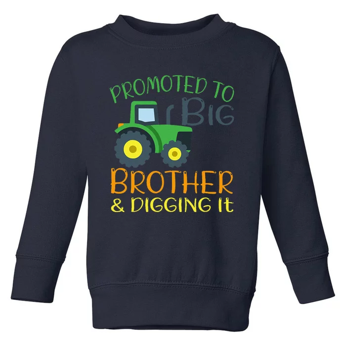 Big Brother Announcement Big Brother With Tractor Toddler Sweatshirt