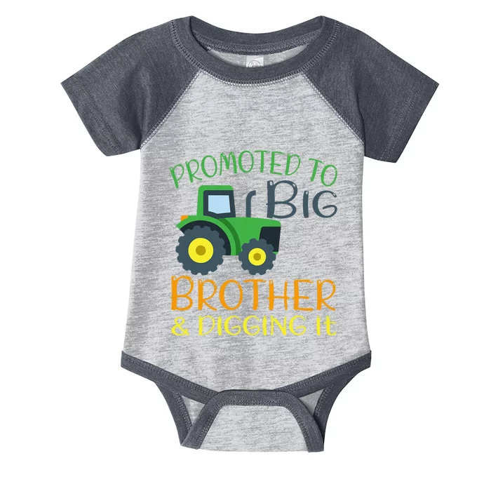 Big Brother Announcement Big Brother With Tractor Infant Baby Jersey Bodysuit