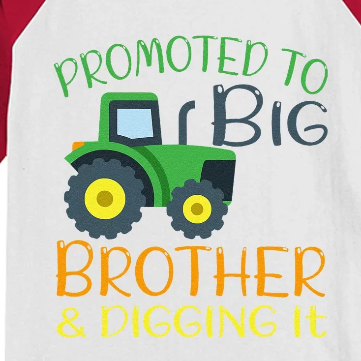 Big Brother Announcement Big Brother With Tractor Kids Colorblock Raglan Jersey