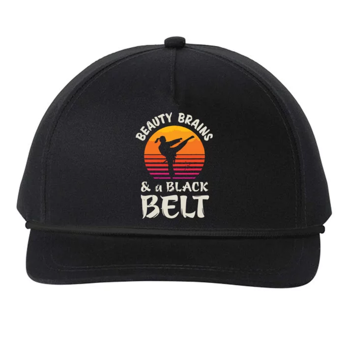 Beauty Brains And A Black Belt Karate Girl Martial Arts Gift Snapback Five-Panel Rope Hat