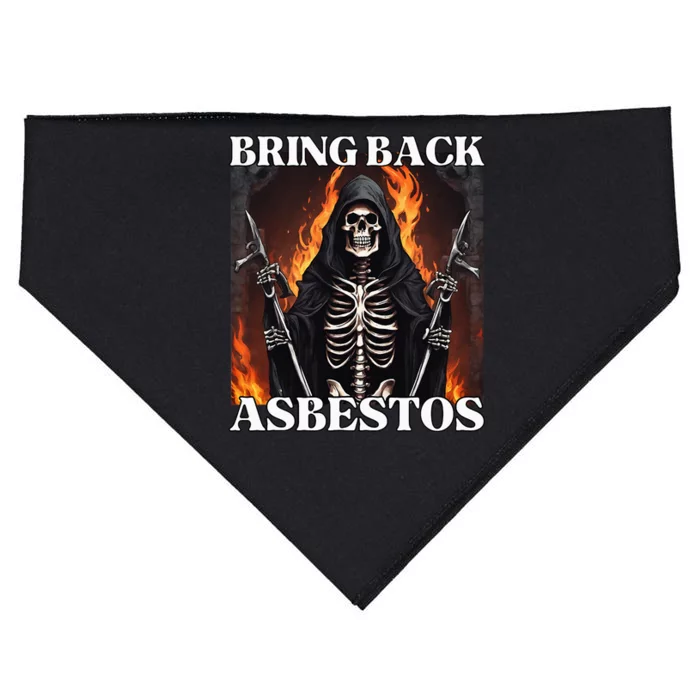 Bring Back Asbestos Funny Cringe Hard Skeleton USA-Made Doggie Bandana