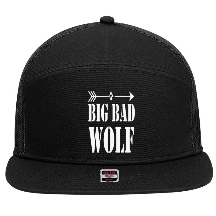 Big Bad and Wolf Funny Wolves Werewolf Cool Dog 7 Panel Mesh Trucker Snapback Hat