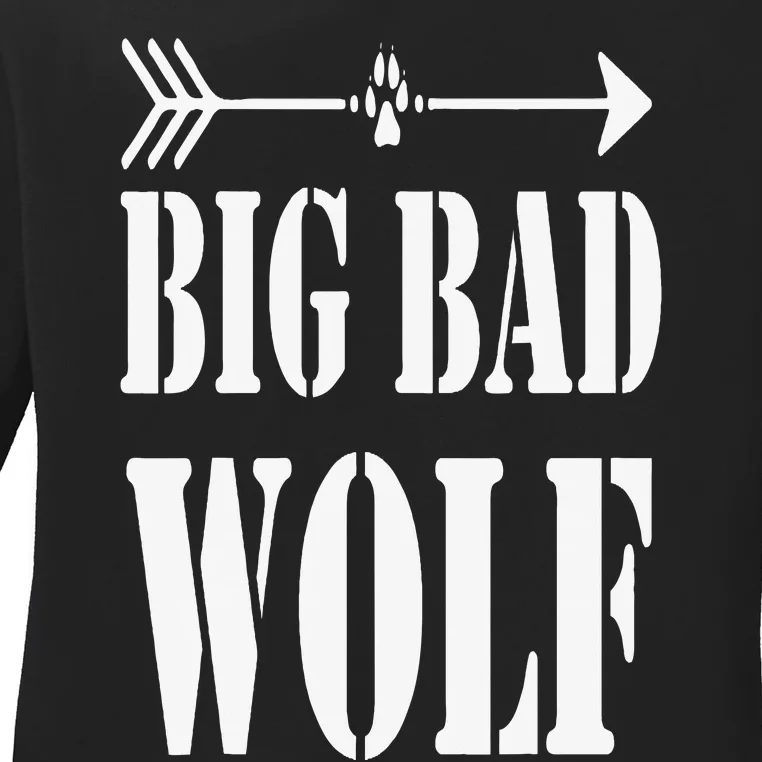 Big Bad and Wolf Funny Wolves Werewolf Cool Dog Ladies Long Sleeve Shirt