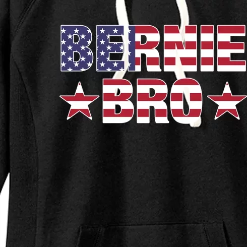 Bernie Bro American Flag Sanders 2020 Merica Feel Bern Meaningful Gift Women's Fleece Hoodie