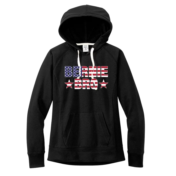 Bernie Bro American Flag Sanders 2020 Merica Feel Bern Meaningful Gift Women's Fleece Hoodie