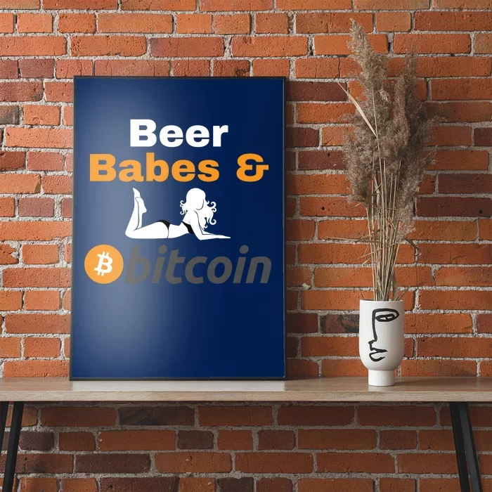 Beer Babes And Bitcoin, Bitcoin Crypto, Funny Bitcoin, Bitcoin Blockchain Poster