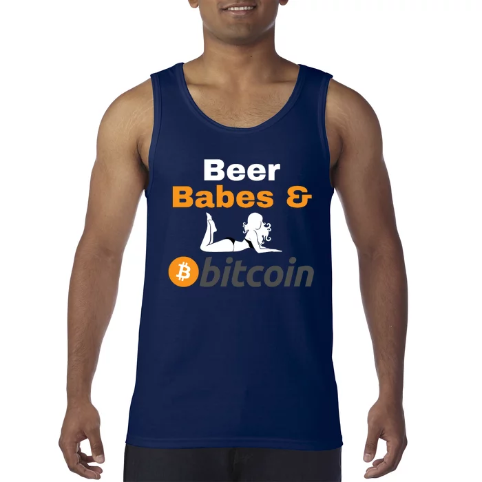 Beer Babes And Bitcoin, Bitcoin Crypto, Funny Bitcoin, Bitcoin Blockchain Tank Top