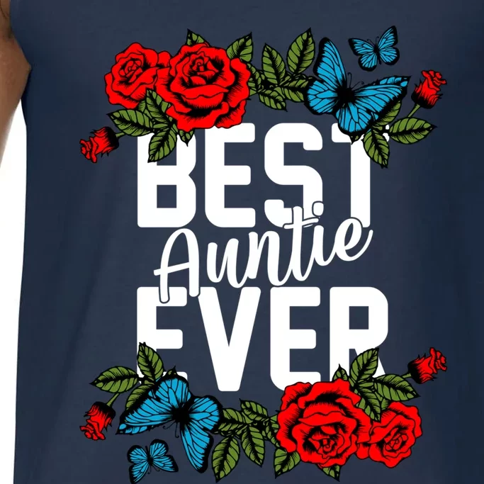 Bae Best Auntie Ever Floral Graphic Aunt Gift Comfort Colors® Tank Top