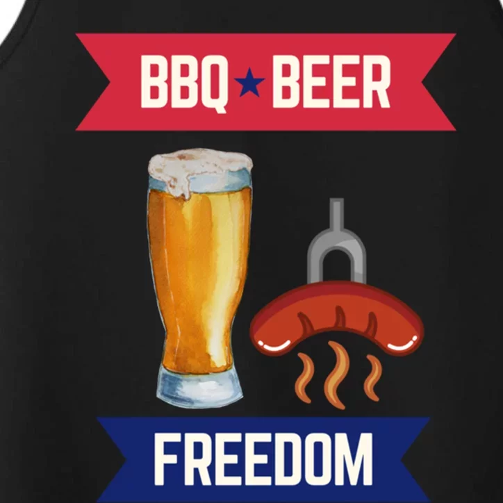 Bbq Beer And Freedom Patriotic 4th Of July Design Gift Performance Tank