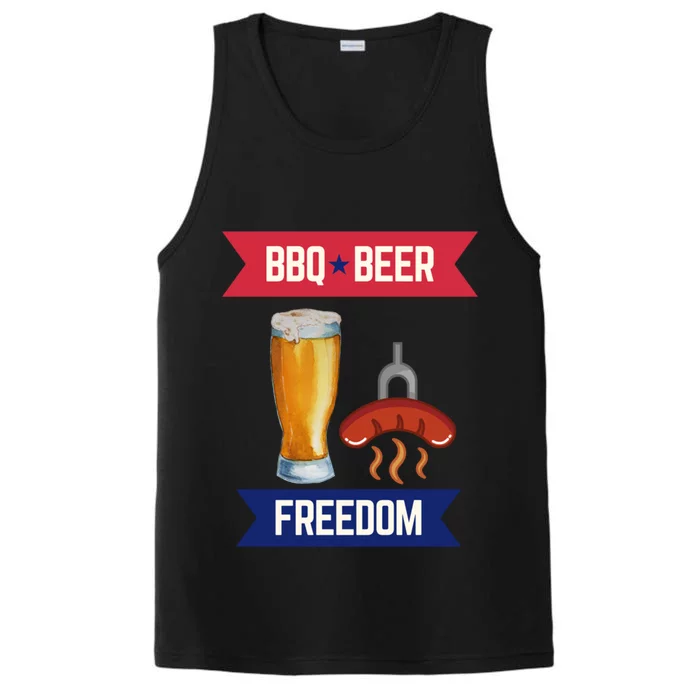 Bbq Beer And Freedom Patriotic 4th Of July Design Gift Performance Tank