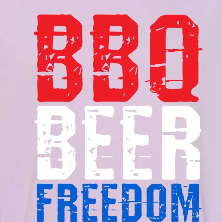 Bbq Beer And Freedom Funny July 4th Patriotic Gift Garment-Dyed Sweatshirt